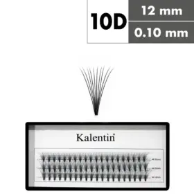 Kalentin Extensiones De Pestañas En Mechones Sin Nudos 10D 0,10 12mm